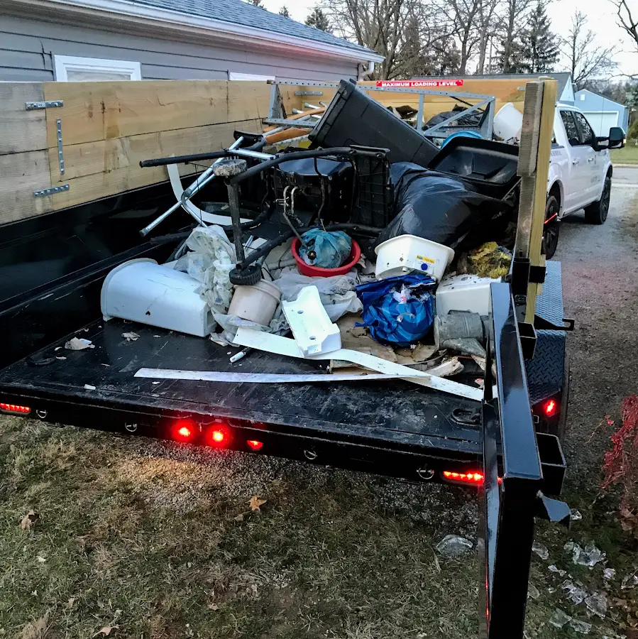 Roll-off dumpster delivered to a residential driveway in Waunakee